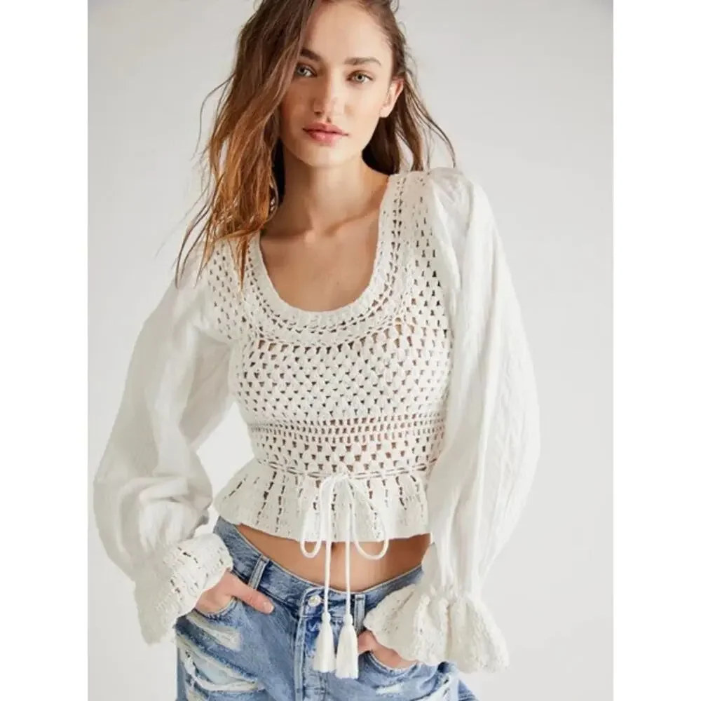 Free People tie crochet